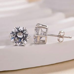 2ct Sterling Silver Simulated Diamond Studs